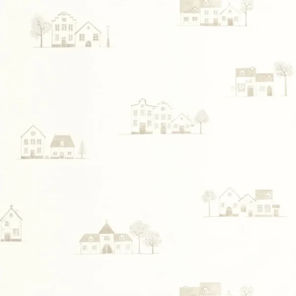 Papel pintado de estampado en color beige Walk in the Village 200841221