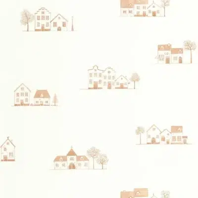 Papel pintado de estampado en color rojo Walk in the Village 200848303