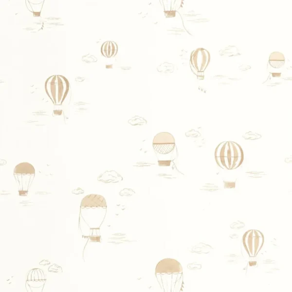 Papel pintado de globos aerostáticos en color marrón Balloons in the Clouds 200851441