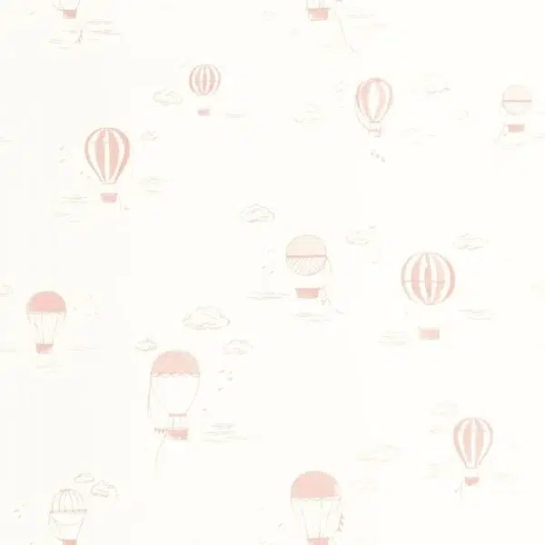 Papel pintado de globos aerostáticos en color rosa Balloons in the Clouds 200854334