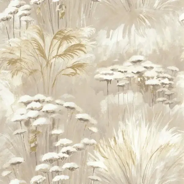 Papel pintado de estampado floral en color beige Oyat 200941591
