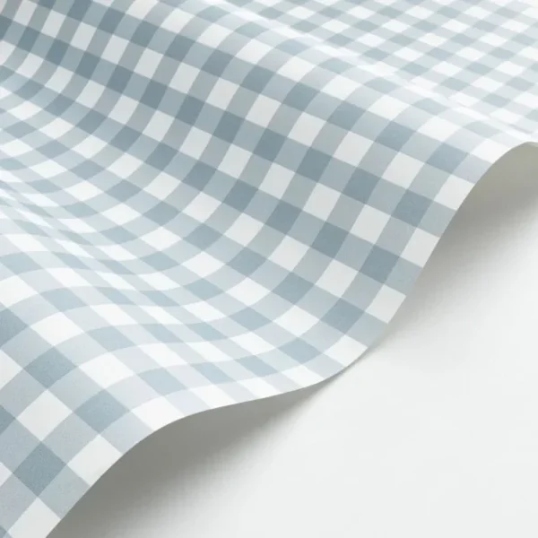 Papel pintado de cuadros en color azul Vichy 89266306 - Imagen 3