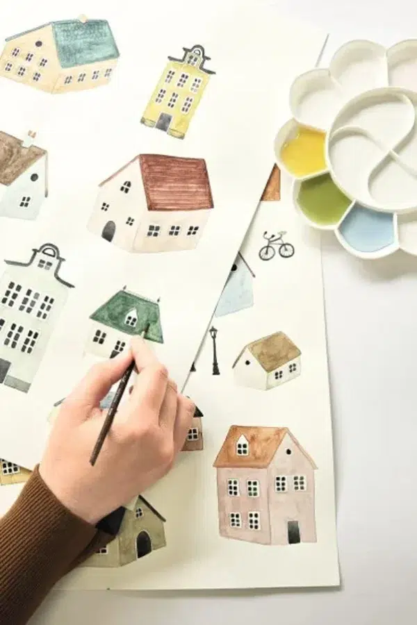 Mural de papel pintado multicolor Welcome to the Village 105130306 - Imagen 4