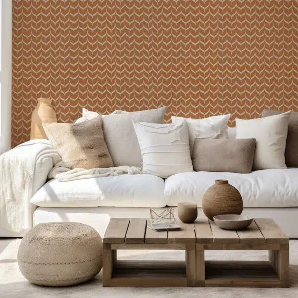 Papel pintado bicolor en color marrón Adderstone HHHW113167 - Imagen 6