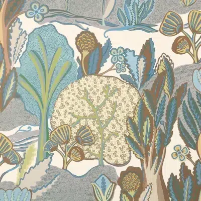 Papel pintado de estampado floral en color marrón Albero T45013
