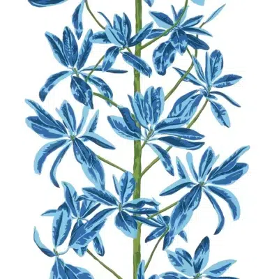 Papel pintado de hojas en color azul Mangrove Tree T45032