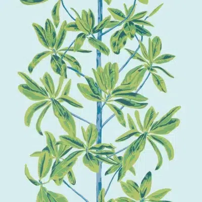 Papel pintado de hojas en color azul Mangrove Tree T45033
