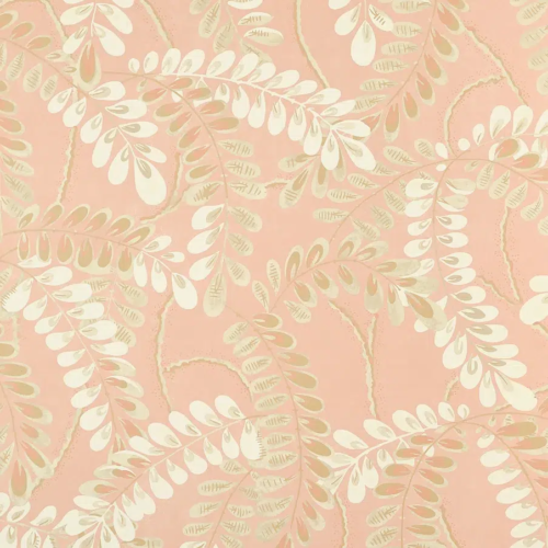 Papel pintado de hojas en color rosa Augusta T45041