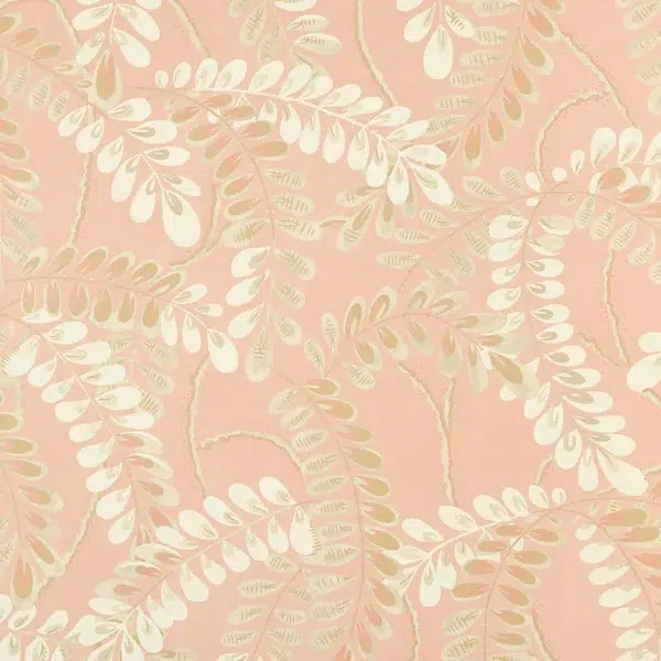 Papel pintado de hojas en color rosa Augusta T45041