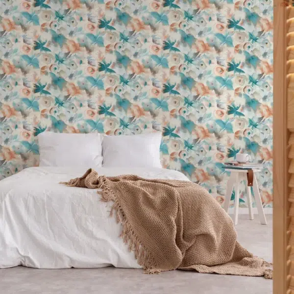 Papel pintado de estampado floral en multicolor Flores Wide Width HRTW113136 - Imagen 3