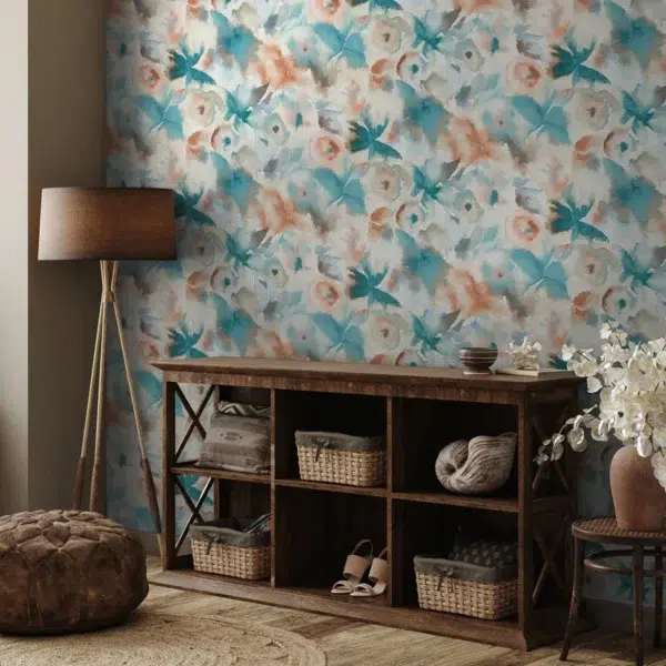 Papel pintado de estampado floral en multicolor Flores Wide Width HRTW113136 - Imagen 4