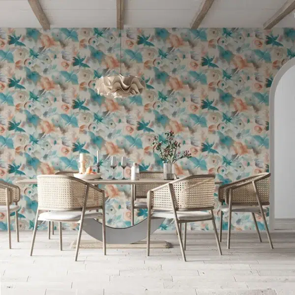 Papel pintado de estampado floral en multicolor Flores Wide Width HRTW113136 - Imagen 5