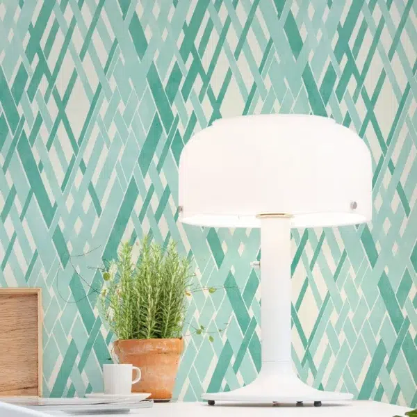 Papel pintado geométrico en color azul Locronan Wide Width HRTW113125 - Imagen 11