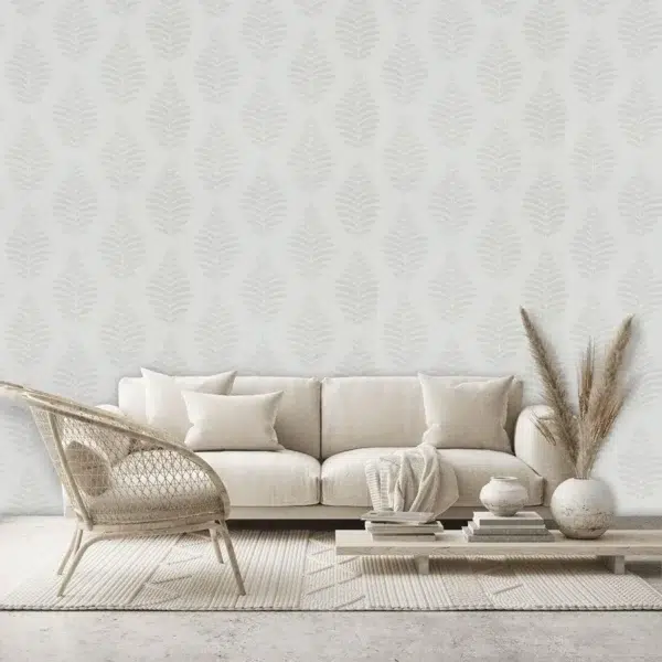 Papel pintado de hojas en color beige Lucielle HPUT111896 - Imagen 7
