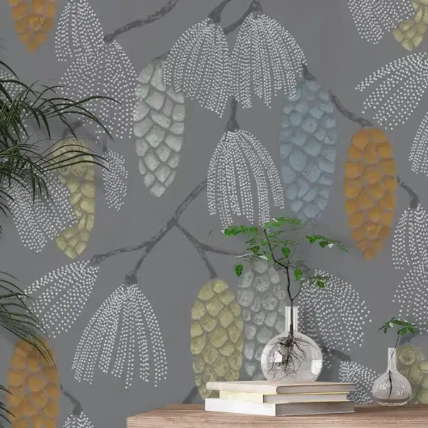 Papel pintado de frutos en color gris Epitome HSTO111502 - Imagen 12