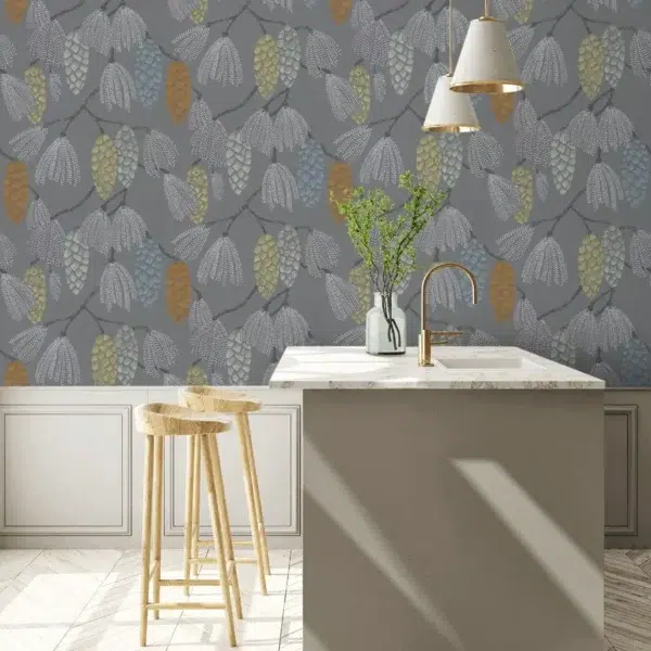 Papel pintado de frutos en color gris Epitome HSTO111502 - Imagen 13