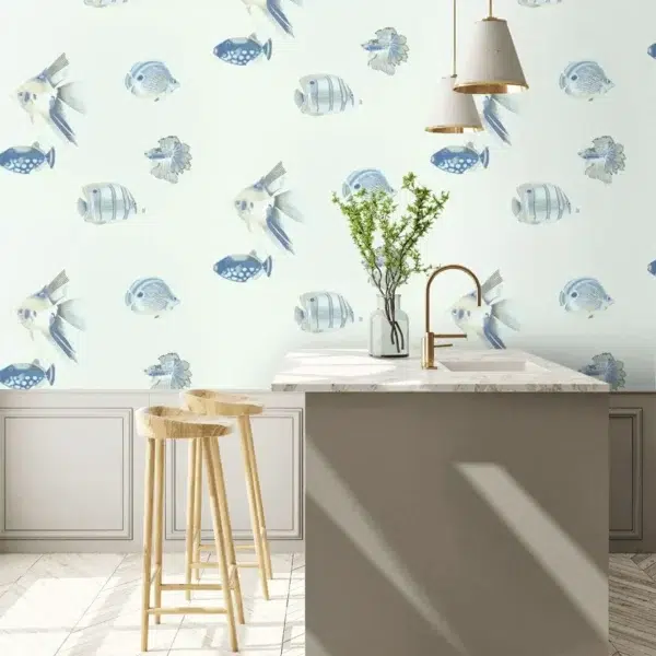 Papel pintado de peces en color gris Kamanu Wide Width HANZ111646 - Imagen 11