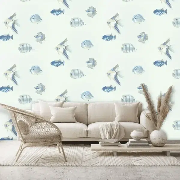 Papel pintado de peces en color gris Kamanu Wide Width HANZ111646 - Imagen 10