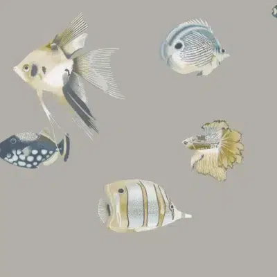 Papel pintado de peces en color gris Kamanu Wide Width HANZ111646