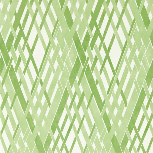 Papel pintado geométrico en color verde Locronan Wide Width HRTW113123