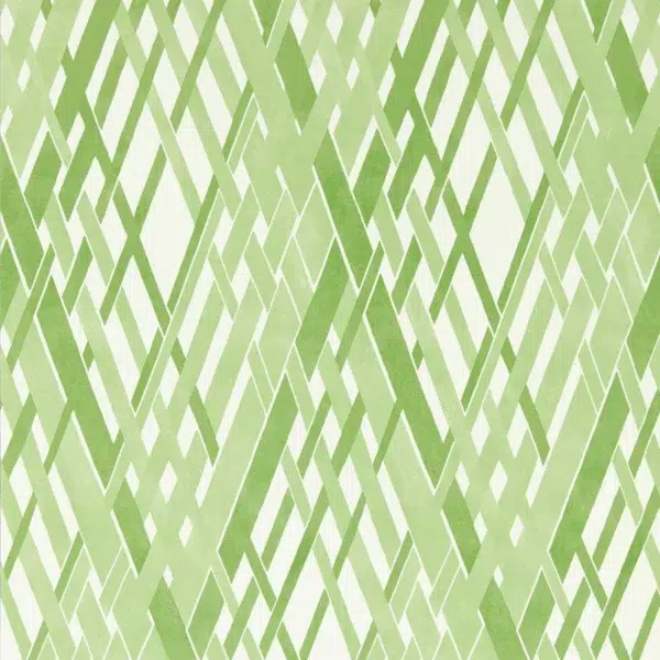 Papel pintado geométrico en color verde Locronan Wide Width HRTW113123