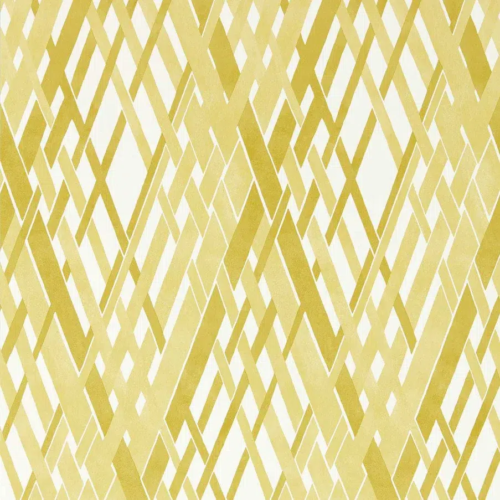 Papel pintado geométrico en color amarillo Locronan Wide Width HRTW113126