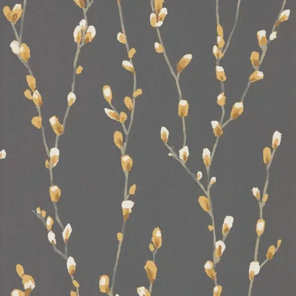 Papel pintado de flores en color gris Salice HSTO111468
