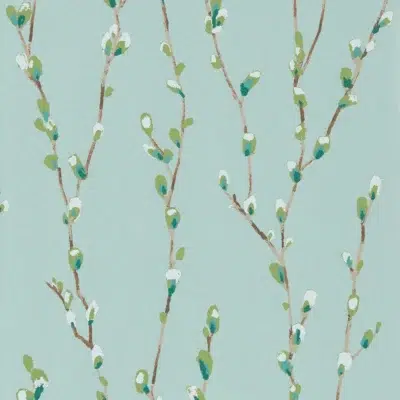 Papel pintado de flores en color verde Salice HSTO111469