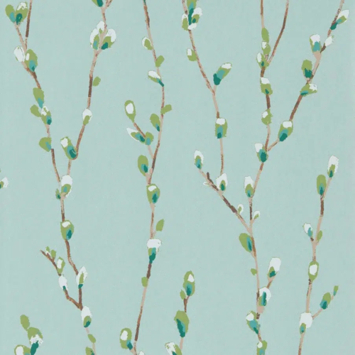 Papel pintado de flores en color verde Salice HSTO111469
