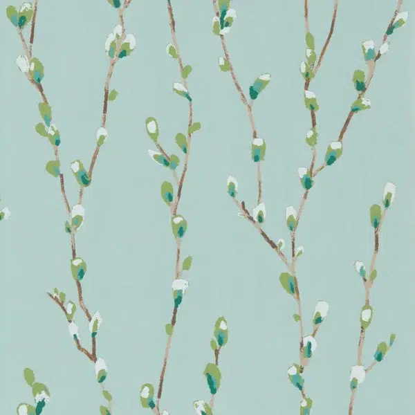 Papel pintado de flores en color verde Salice HSTO111469