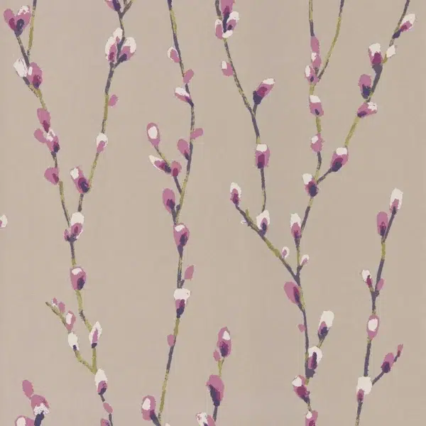 Papel pintado de flores en color beige Salice HSTO111472