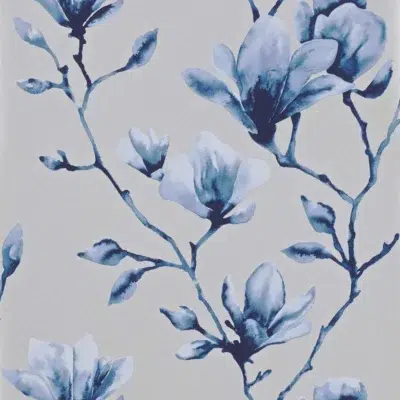 Papel pintado de flores en color azul Lotus Wide Width HMOW110881
