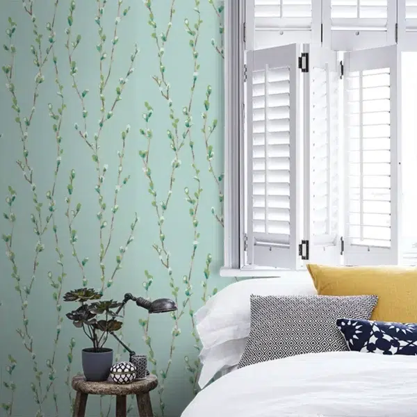Papel pintado de flores en color gris Salice HSTO111468 - Imagen 12
