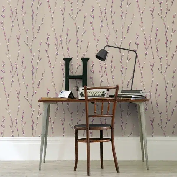 Papel pintado de flores en color gris Salice HSTO111468 - Imagen 36