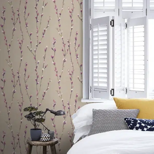 Papel pintado de flores en color gris Salice HSTO111468 - Imagen 33