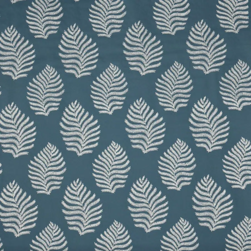Tela bordada de hojas en color azul Milne 4097/725