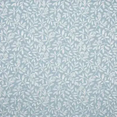 Tela bordada con dibujo de hojas en color azul Charlotte 4098/714