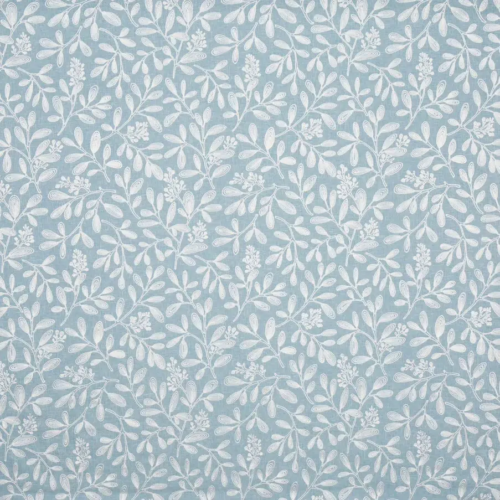Tela bordada con dibujo de hojas en color azul Charlotte 4098/714