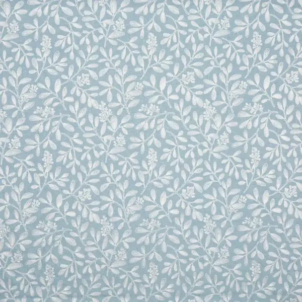 Tela bordada con dibujo de hojas en color azul Charlotte 4098/714