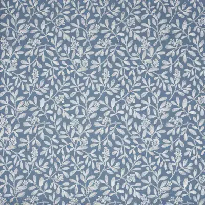 Tela bordada con dibujo de hojas en color azul Charlotte 4098/725