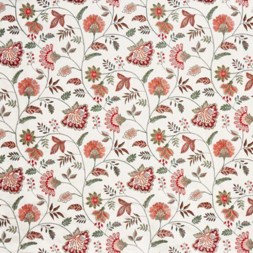 Tela bordada de estampado floral en color rojo Louisa 4099/304