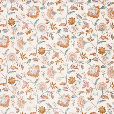Tela bordada de estampado floral en color rojo Louisa 4099/403