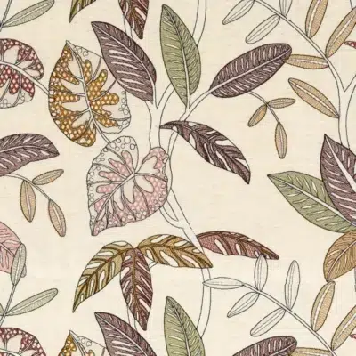 Tela bordada de estampado floral color marrón Guarana 24440562