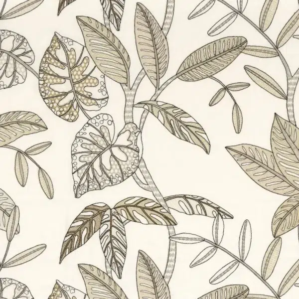 Tela bordada de estampado floral color beige Guarana 24440135