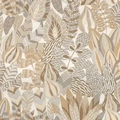 Papel pintado de hojas de color beige Alfabia 76691120