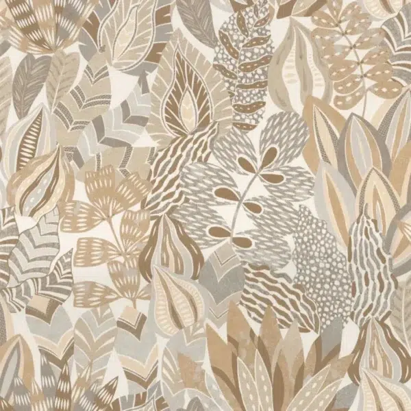 Papel pintado de hojas de color beige Alfabia 76691120