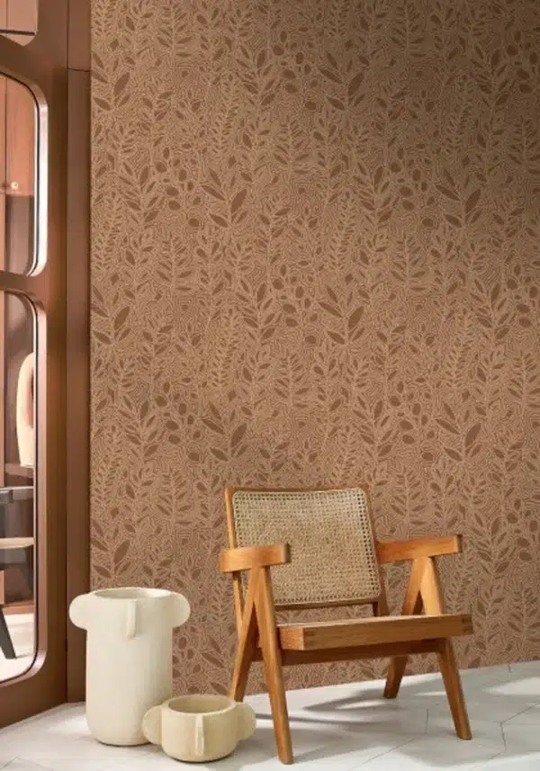 Papel pintado de hojas de color marrón Astragale 76680202 - Imagen 20