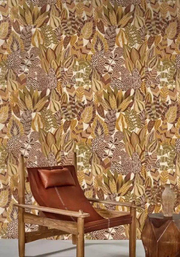 Papel pintado de hojas de color beige Alfabia 76691120 - Imagen 6