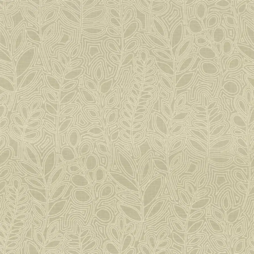 Papel pintado de hojas de color verde Astragale 76680406