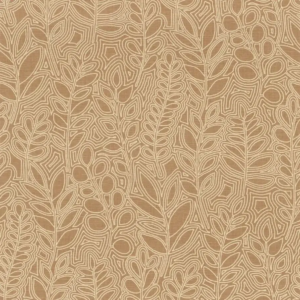 Papel pintado de hojas de color marrón Astragale 76680610